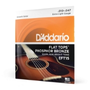 Immagine di Corde D'Addario EFT15 Flat Tops in bronzo fosforoso per chitarra acustica, Extra Light, 10-47