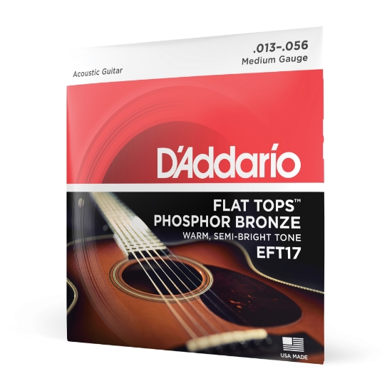 Immagine di Corde D'Addario EFT17 Flat Tops in bronzo fosforoso per chitarra acustica, 13-56