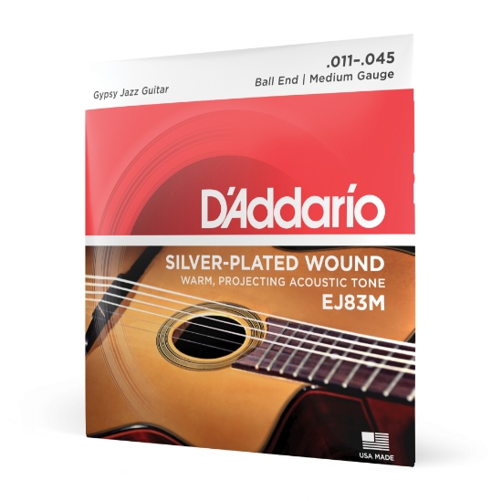Immagine di Corde D'Addario EJ83M per chitarra acustica Gypsy Jazz, con pallino finale, Medium, 11-35