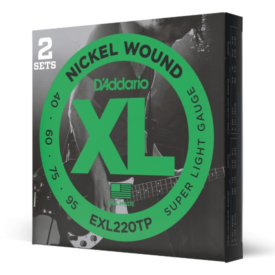 Immagine di Corde D’Addario EXL220TP per basso, Nickel Wound, Super Light, 40-95, 2 set, Long Scale