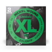 Immagine di Corde D’Addario EXL220TP per basso, Nickel Wound, Super Light, 40-95, 2 set, Long Scale