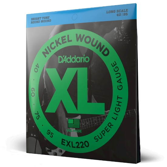 Immagine di Corde D’Addario EXL220 per basso, Nickel Wound, Super Light, 40-95, Long Scale