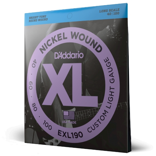Immagine di Corde D’Addario EXL190 per basso, Nickel Wound, Custom Light, 40-100, Long Scale