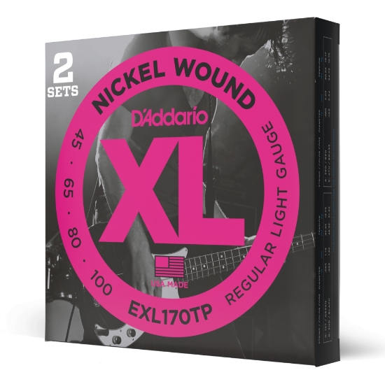 Immagine di Corde D’Addario EXL170TP per basso, Nickel Wound, Light, 45-100, 2 set, Long Scale