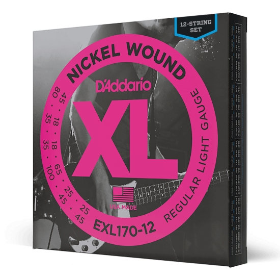 Immagine di Corde D’Addario EXL170-12 per basso, Nickel Wound, Light, 18-45
