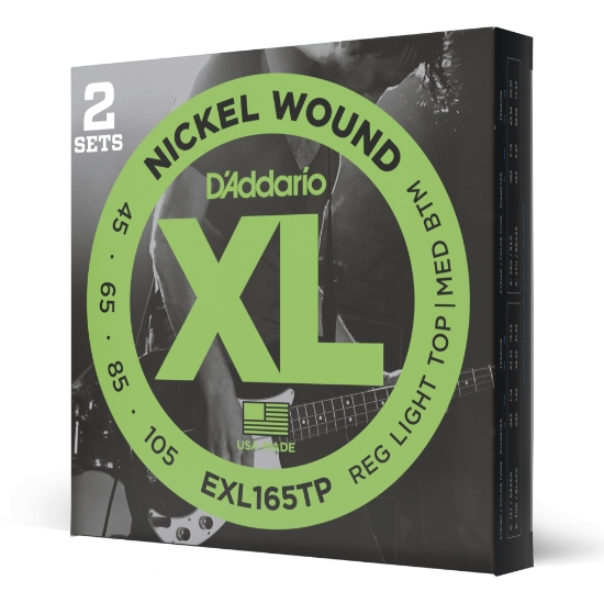 Immagine di Corde D’Addario EXL165TP per basso, Nickel Wound, Custom Light, 45-105, 2 set, Long Scale