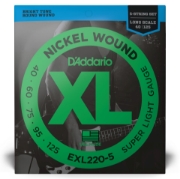 Immagine di Corde D’Addario EXL220-5 per basso, 5 corde, Nickel Wound, Super Light, 40-125, Long Scale