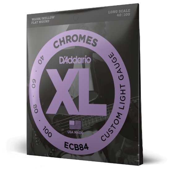 Immagine di Corde D’Addario ECB84 Chromes per basso, Custom Light, 40-104, Long Scale