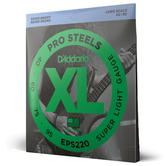 Immagine di Corde D’Addario EPS220 ProSteels per basso, Super Light, 40-95, Long Scale