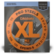 Immagine di Corde D’Addario EPS160-5 ProSteels per basso, 5 corde, Medium, 50-135, Long Scale