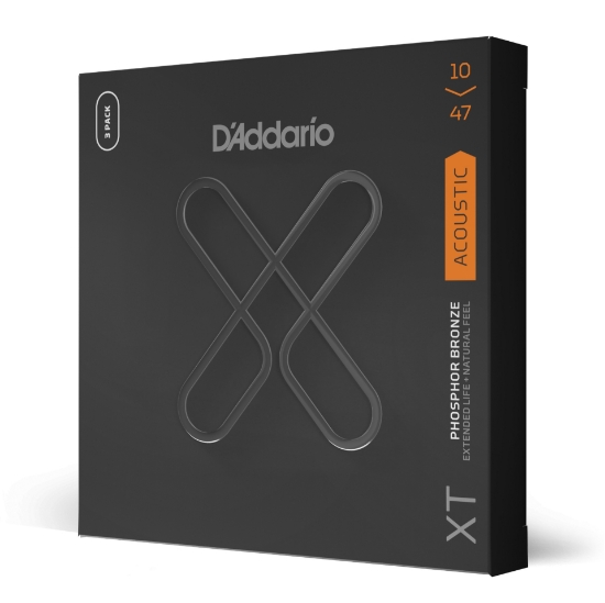 Immagine di D'Addario XTAPB1047, XT - Corde in fosforo-bronzo, scalatura leggera, 10-47, confezione da tre mute