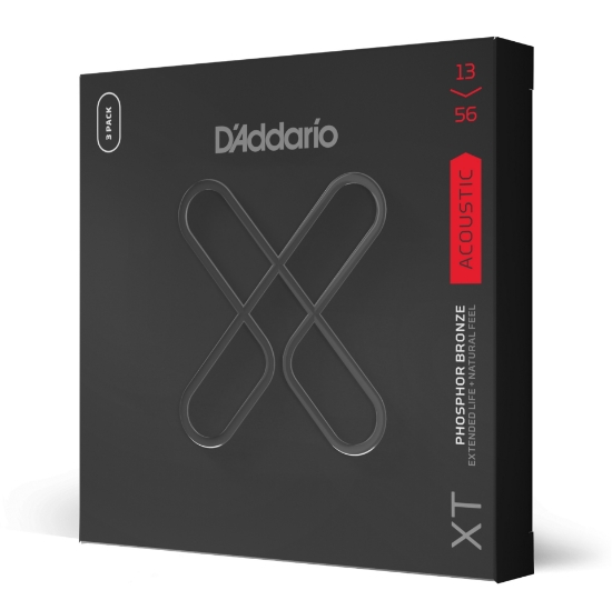 Immagine di D'Addario XTAPB1356, XT - Corde in fosforo-bronzo, scalatura media, 13-56, confezione da 3 mute