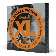 Immagine di Corde D’Addario EXL110-3D per chitarra elettrica, Nickel Wound, Regular Light, 10-46, 3 set