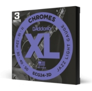 Immagine di D'Addario ECG24-3D Chromes - Corde flatwound avvolte per chitarra elettrica, scalatura leggera jazz, 11-50, 3 mute