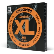 Immagine di D'Addario ECG23 Chromes - Corde flatwound avvolte per chitarra elettrica, scalatura extra leggera, 10-48, 3 mute