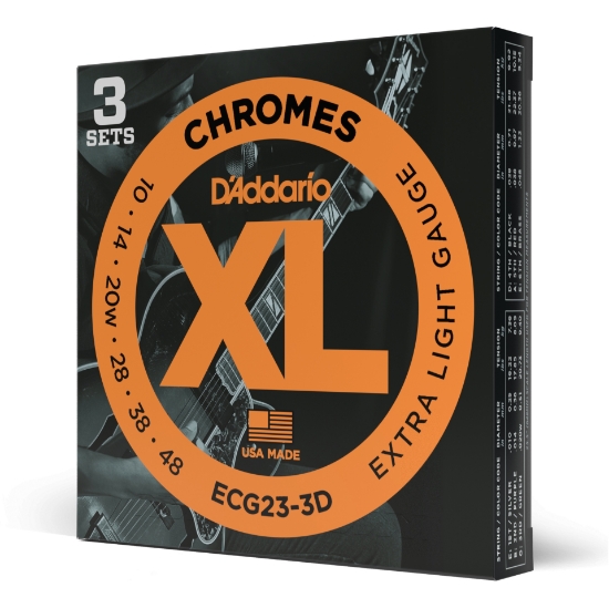 Immagine di D'Addario ECG23 Chromes - Corde flatwound avvolte per chitarra elettrica, scalatura extra leggera, 10-48, 3 mute