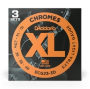 Immagine di D'Addario ECG23 Chromes - Corde flatwound avvolte per chitarra elettrica, scalatura extra leggera, 10-48, 3 mute