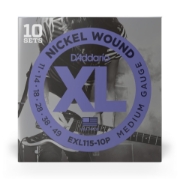 Immagine di Corde D’Addario EXL115-10P per chitarra elettrica, Nickel Wound, Medium/Blues-Jazz Rock, 11-49, 10 set