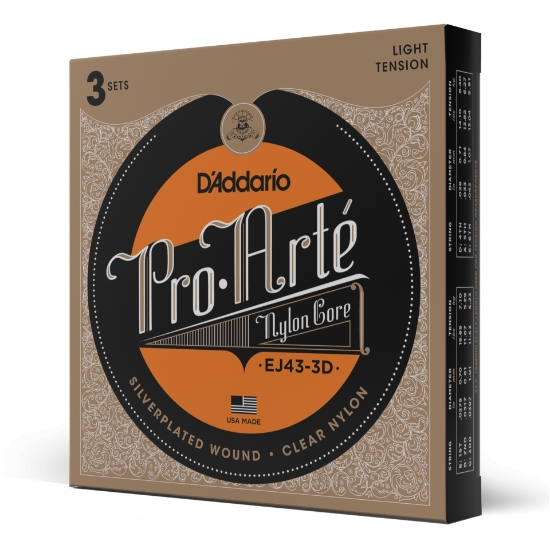 Immagine di D'Addario EJ43 Pro-Arte - Corde in nylon per chitarra classica, tensione leggera, per studente, 3 mute