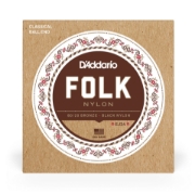 Immagine di Corde D’Addario EJ34 in nylon per chitarra folk, con pallino finale, bronzo 80/20/cantini in nylon nero