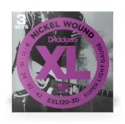 Immagine di Corde D’Addario EXL120-3D per chitarra elettrica, Nickel Wound, Super Light, 9-42, 3 set
