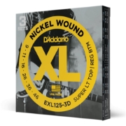 Immagine di Corde D’Addario EXL125-3D per chitarra elettrica, Nickel Wound, Super Light Top/Regular Bottom, 9-46, 3 set