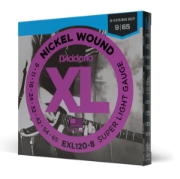 Immagine di Corde D'Addario EXL120-8 per chitarra elettrica, 8 corde, Nickel Wound, Super Light, 9-65