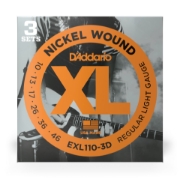 Immagine di Corde D’Addario EXL110-3D per chitarra elettrica, Nickel Wound, Regular Light, 10-46, 3 set