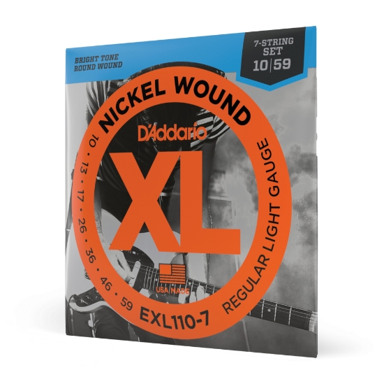 Immagine di Corde D’Addario EXL110-7 per chitarra elettrica, 7 corde, Nickel Wound, Regular Light, 10-59