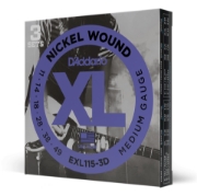 Immagine di Corde D’Addario EXL115-3D per chitarra elettrica, Nickel Wound, Medium/Blues-Jazz Rock, 11-49, 3 set