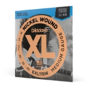 Immagine di Corde D’Addario EXL115 per chitarra elettrica, Nickel Wound, Medium/Blues-Jazz Rock, avvolgimento terza corda, 11-49