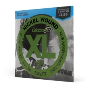 Immagine di Corde D’Addario EXL117 per chitarra elettrica, Nickel Wound, Medium Top/Extra-Heavy Bottom, 11-56