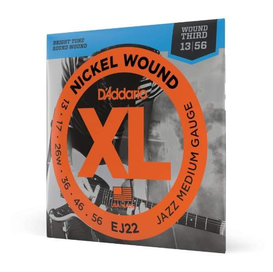 Immagine di Corde D'Addario EJ22 per chitarra elettrica, Nickel Wound, Jazz Medium, 13-56