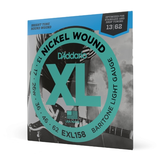 Immagine di Corde D'Addario EXL158 per chitarra elettrica, Nickel Wound, Baritone Light, 13-62
