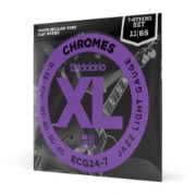 Immagine di Corde D'Addario ECG24-7 Chromes per chitarra elettrica, 7 corde, Flat Wound, Jazz Light, 11-65