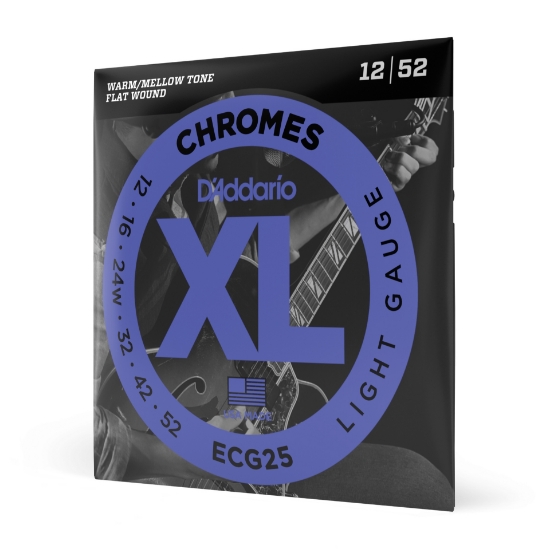 Immagine di Corde D'Addario ECG25 Chromes per chitarra elettrica, Flat Wound, Light, 12-52