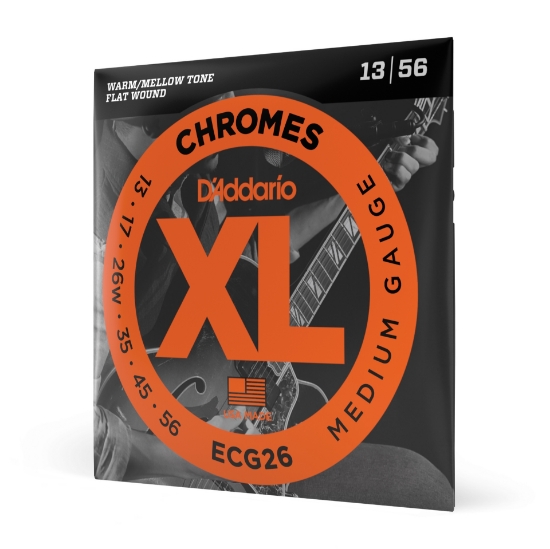 Immagine di Corde D'Addario ECG26 Chromes per chitarra elettrica, Flat Wound, Medium, 13-56
