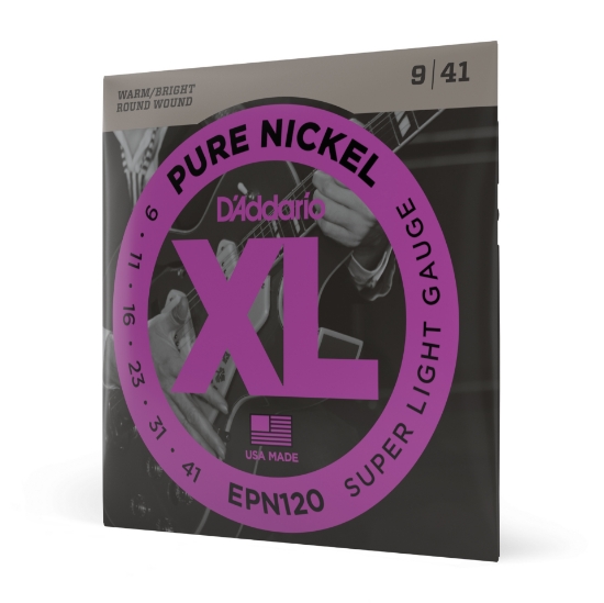Immagine di Corde D’Addario EPN120 in nichel puro per chitarra elettrica, Super Light, 9-41