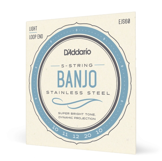 Immagine di D'Addario EJS60 5-String Banjo Strings, Stainless Steel, Light, 9-20
