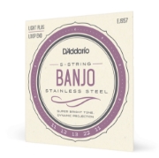 Immagine di D'Addario EJS57 5-String Banjo Strings, Stainless Steel, Custom Medium, 11-22