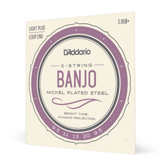 Immagine di D'Addario EJ60+ 5-String Banjo Strings, Nickel, Light Plus, 9.5-20
