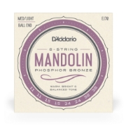 Immagine di Corde D'Addario EJ70 in bronzo fosforoso per mandolino, con pallino finale, Medium/Light, 11-38