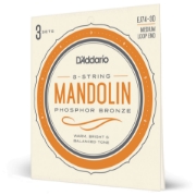 Immagine di D'Addario EJ74-3D - Corde in fosforo-bronzo per mandolino, scalatura media, 11-40, 3 mute