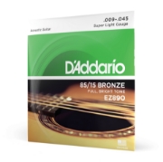 Immagine di Corde D’Addario EZ890 in bronzo 85/15 per chitarra acustica, Super Light, 9-45