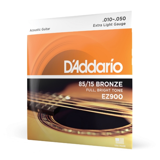 Immagine di Corde D'Addario EZ900 in bronzo 85/15 per chitarra acustica, Extra Light, 10-50
