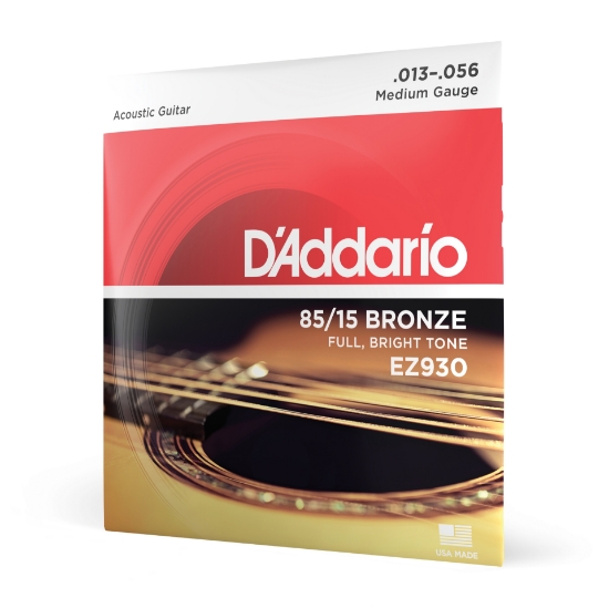 Immagine di Corde D’Addario EZ930 per chitarra acustica in bronzo 85/15, Medium, 13-56