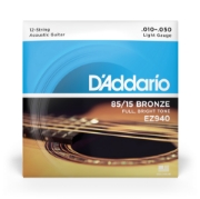 Immagine di Corde D’Addario EZ940 in bronzo 85/15 per chitarra acustica, 12 corde, Light, 10-47