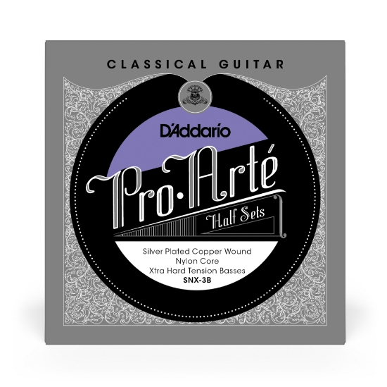 Immagine di D'Addario SNX-3B Pro-Arte - Corde avvolte in rame placcato argento con anima in nylon per chitarra classica, metà muta, tensione extra alta