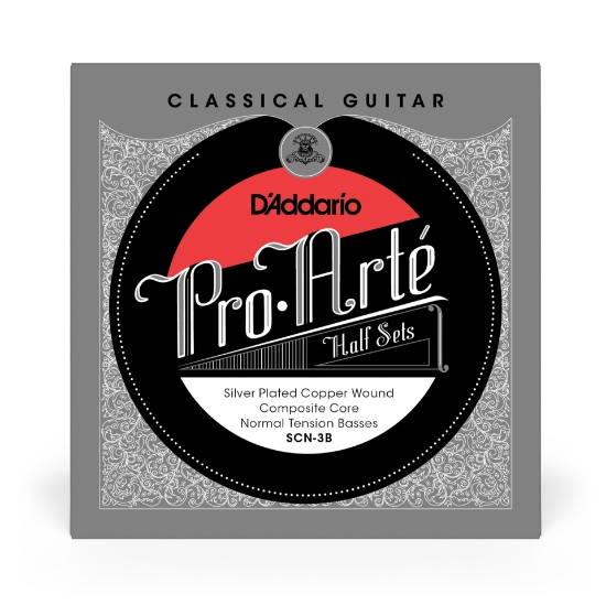 Immagine di D'Addario SCN-3B Pro-Arte - Corde avvolte in rame placcato argento con anima in materiale composito per chitarra classica, metà muta, tensione normale