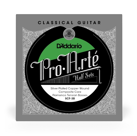 Immagine di D'Addario SCF-3B Pro-Arte - Corde avvolte in rame placcato argento con anima in materiale composito per chitarra classica, metà muta, tensione Flamenco